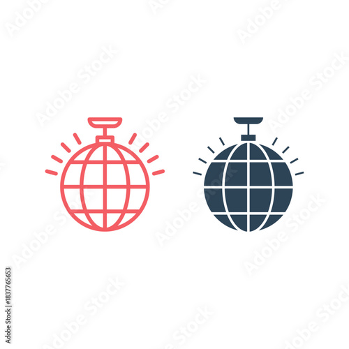 Disco lights icons set logo template design illustration