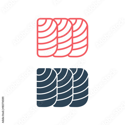 Sashimi japanese food icons set logo template design illustration