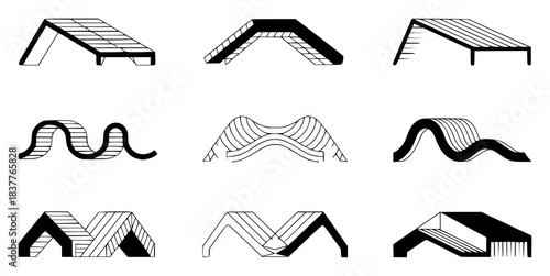 Collection of Dog Agility Equipment Silhouettes and Abstract Shapes