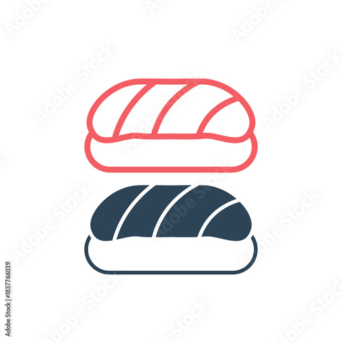 Sashimi japanese food icons set logo template design illustration