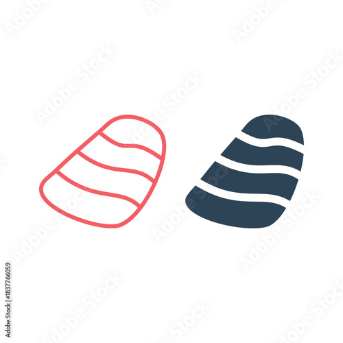 Sashimi japanese food icons set logo template design illustration