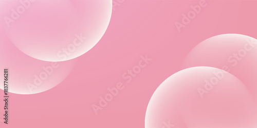 Soft pink background with a smooth texture. The background features overlapping translucent circles, enhancing the pink color. Minimal abstract circles vector gradient background