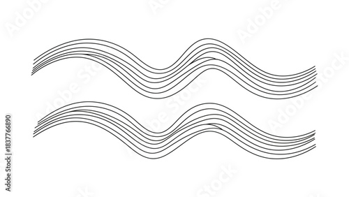 Aquarius zodiac sign symbol made of thin wavy lines