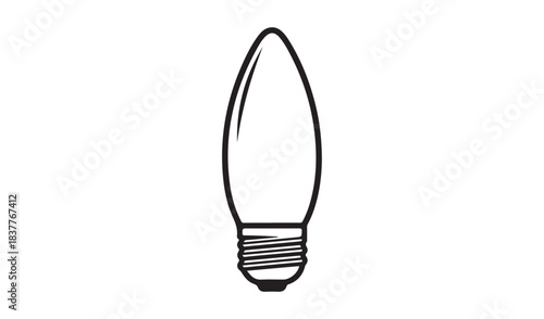 Simple outline drawing of a classic candle light bulb