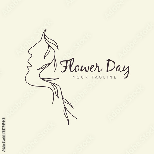 beauty logo  skincare  feminine  botanical  icon symbol illustration minimalist design vector
