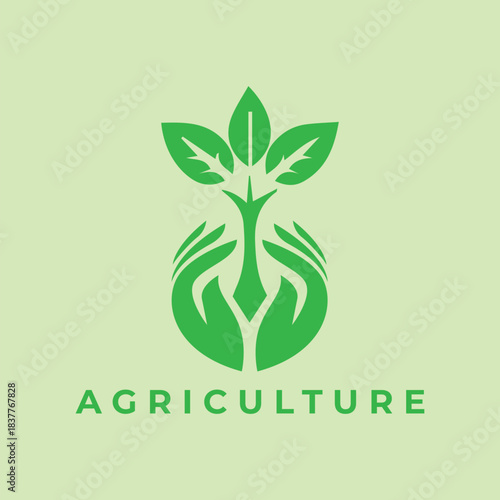 agriculture logo  care  farm  icon symbol illustration minimalist design vector