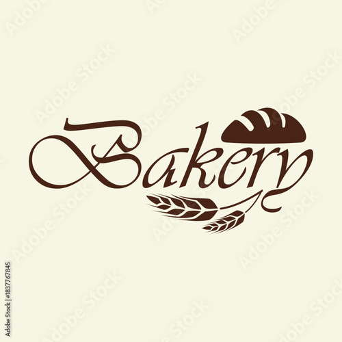 Bread logo  wheat  restaurant  bakery  icon symbol illustration minimalist design vector
