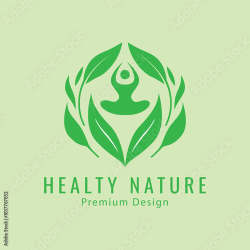 Natural yoga  spa  massage  meditation  icon symbol illustration minimalist design vector logo