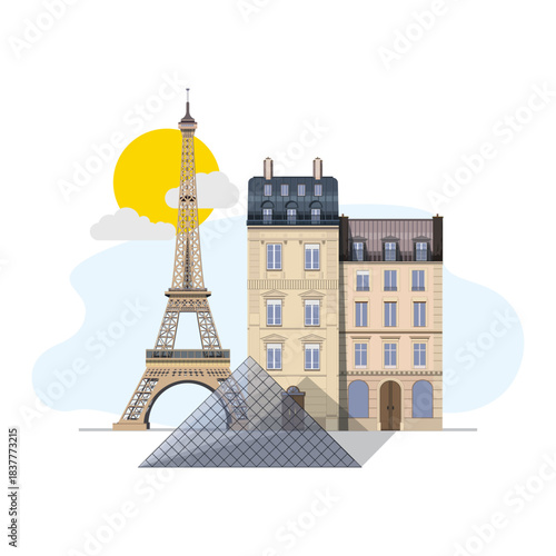 Paris. France. vector illustration of the city of Paris. Travel to Paris