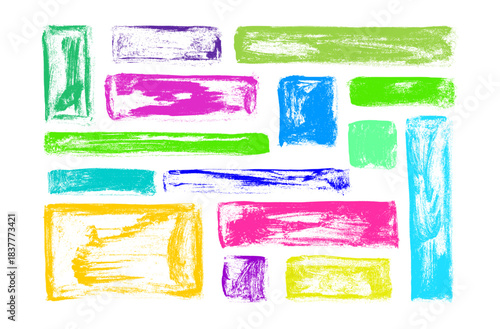 Color text boxes. Painted rectangles. Texture set