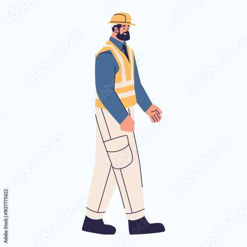 Illustration of an Surveyor Equipment walking