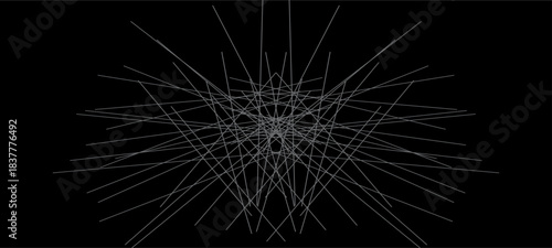 Abstract Random Chaotic Liens. Abstract elegant background black line texture. . Creative and geometric shape with luxury pattern.