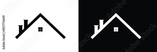 House  Home roof icon set. house top vector symbol. Home design symbol for apps and websites. isolated on white and black background. vector illustration. EPS 10 .