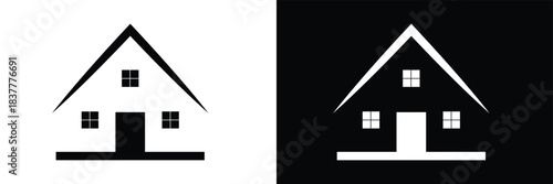 House  Home roof icon set. house top vector symbol. Home design symbol for apps and websites. isolated on white and black background. vector illustration. EPS 10 .