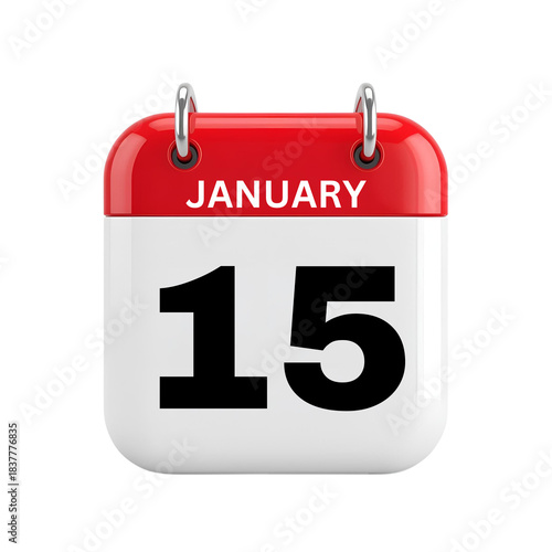 January 15 Date calendar icon 