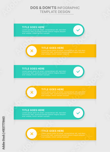 Dos and Don'ts Comparison List Infographic Template Design