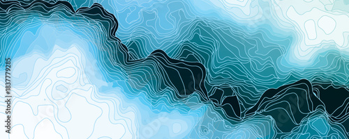 interior wall, ocean sea wave, summer beach, white dark blue background, wide web banner poster backdrop