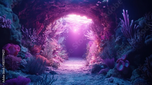 Glowing tunnel archway