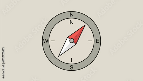 Compass Icon Illustration with North South East West Directions Navigation and Travel Concept