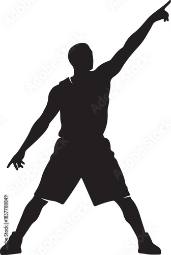 A bold and dynamic basketball player dunking silhouette capturing the power, energy, and motion of a high-flying slam dunk