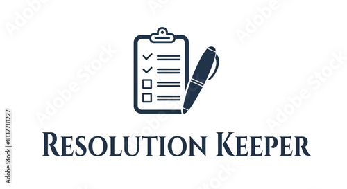 A clipboard with a checklist and a pen, symbolizing task management and resolution keeping.