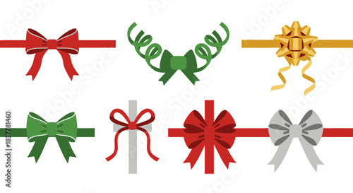 Collection of various decorative bows and ribbons in different colors and styles, suitable for gift wrapping and celebrations.