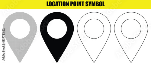 Location point symbol stock vector illustration, map pin for GPS navigation, geographical position marker, destination