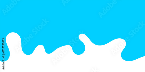 Milk splash simple shape for banner background, smooth milk waves and clean splashes for dairy product advertising, vector illustration.