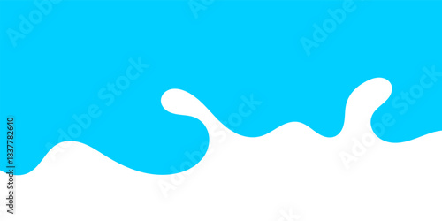 Milk splash simple shape for banner background, smooth milk waves and clean splashes for dairy product advertising, vector illustration.