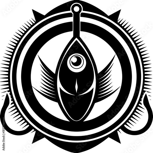 Double Fishing Hook Icon: Angling, Lure, or Treble Hook Symbol