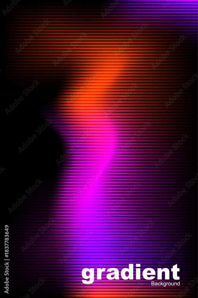Obraz premium Vibrant Wavy Gradient on Vertical Backdrop. Futuristic Ripple Glass Effect, Abstract Rainbow Pattern Background, Vector Illustration
