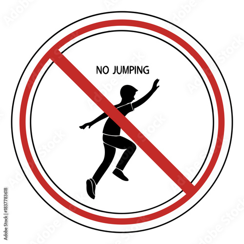 No Jumping Warning Sign: Prohibition, Safety, and Restricted Action Symbol