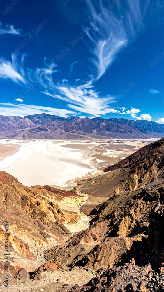 Obraz premium Panoramic View of Death Valley National Park from Dantes View.