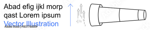 Focus, exploration, navigation, vision, strategy, and innovation. Telescopic design alongside upward-pointing arrows. Focus and exploration through telescopic and directional elements