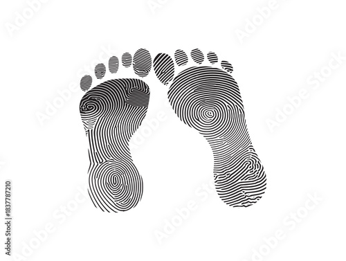 Clean Minimalist Two Footprint 2D Vector Line Art Illustration Modern Style for Branding