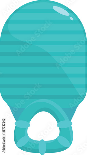 Relaxing inflatable pool mattress floating on a calm water surface, enjoying summer vacation