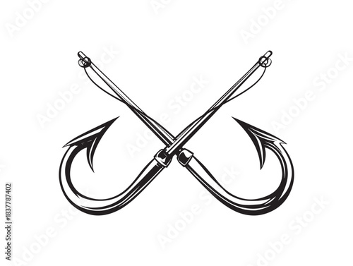 Cute Two Cherries on a Stem with Two Leaves Modern Flat 2D Vector Line Illustration