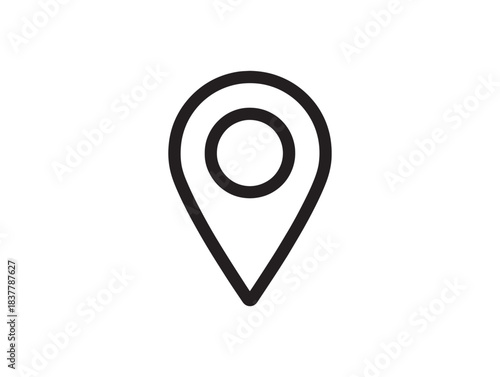 Free Download Elegant location marker symbol for digital maps created in minimal 2D vector line artwork - GFXLoad
