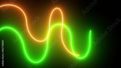 Neon Wave abstract background Animation Motion Design. 