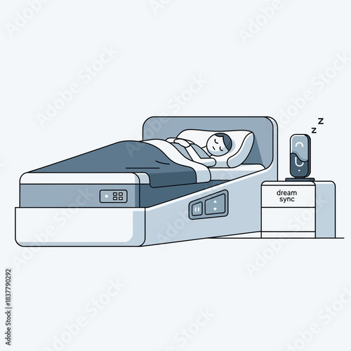 Peaceful slumber achieved with smart bed technology promoting deep rest and rejuvenation for modern living