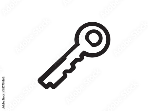 Modern 2D Vector Single Key Icon Line Art Minimalist Design For User Interfaces