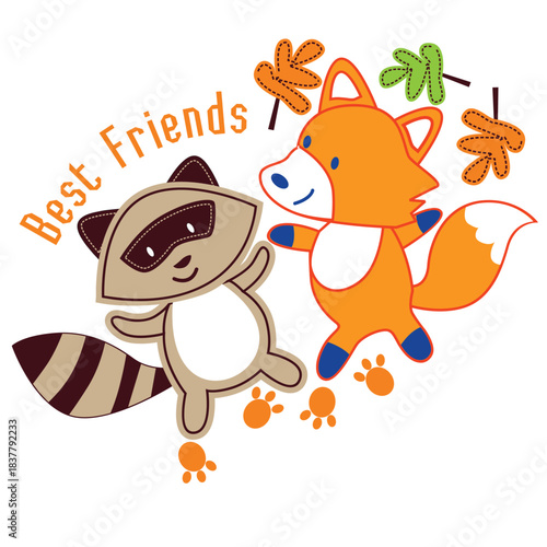  best friends Squirrel animals illustration print 