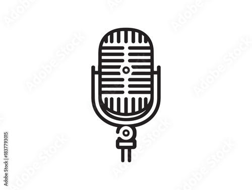 Simple Retro Microphone Icon 2D Vector Design Ideal For Music Branding And Creative Content