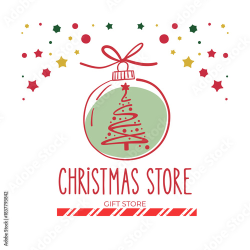 Christmas sale vector banner design. Christmas sale text with happy snowman, penguin, reindeer, polar bear characters in paper cut pine tree and clouds green background for shopping discount promo. 