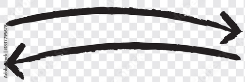 Curved brush stroke arrow vector