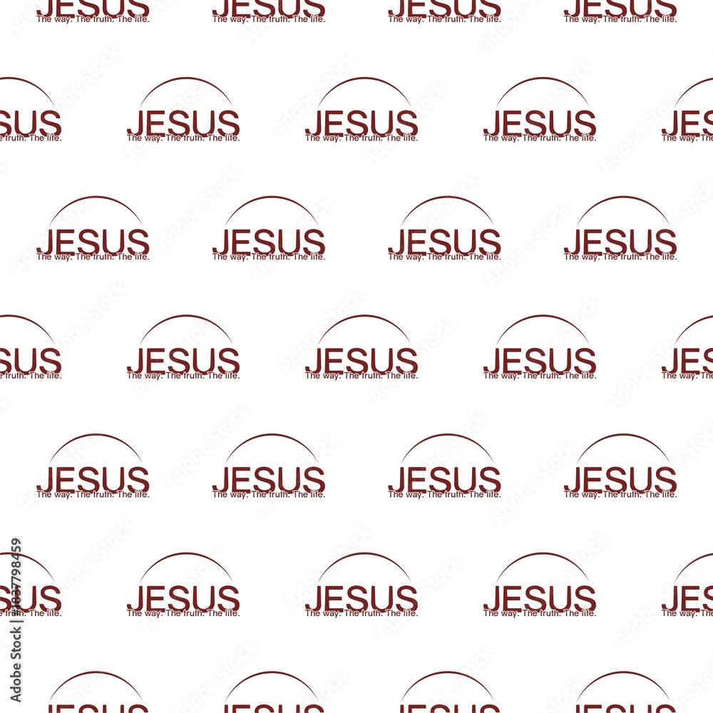 Obraz premium Jesus seamless pattern isolated on white background