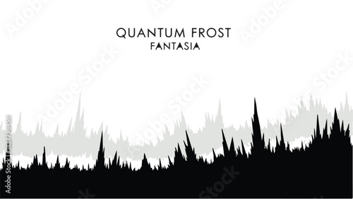 Abstract frosty peaks in monochrome with a sense of vastness and wonder