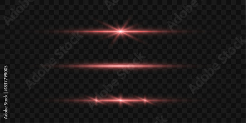 Scarlet glowing streak shines with intense radiant flare and soft wave diffusion. Smooth luminous texture adds dynamic energy. Vector