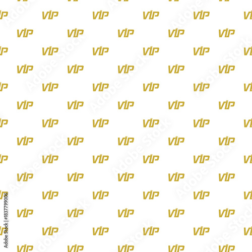 VIP seamless pattern isolated on white background