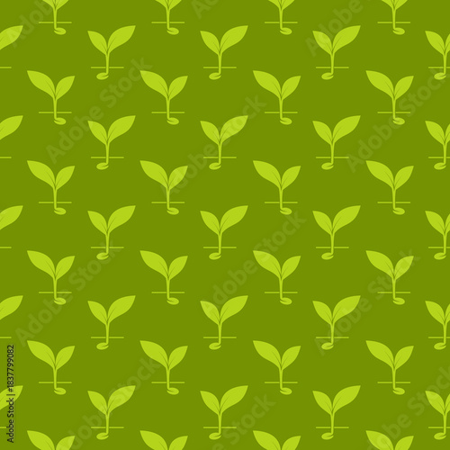 Young Sprout seamless pattern isolated on color background